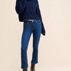 PAIGE Dark Blue Ankle Bootcut Jeans